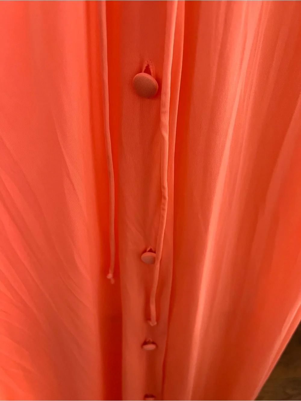 Vintage Vanity Fair Peach/Coral Peignoir Robe/Housecoat with Lace Trim